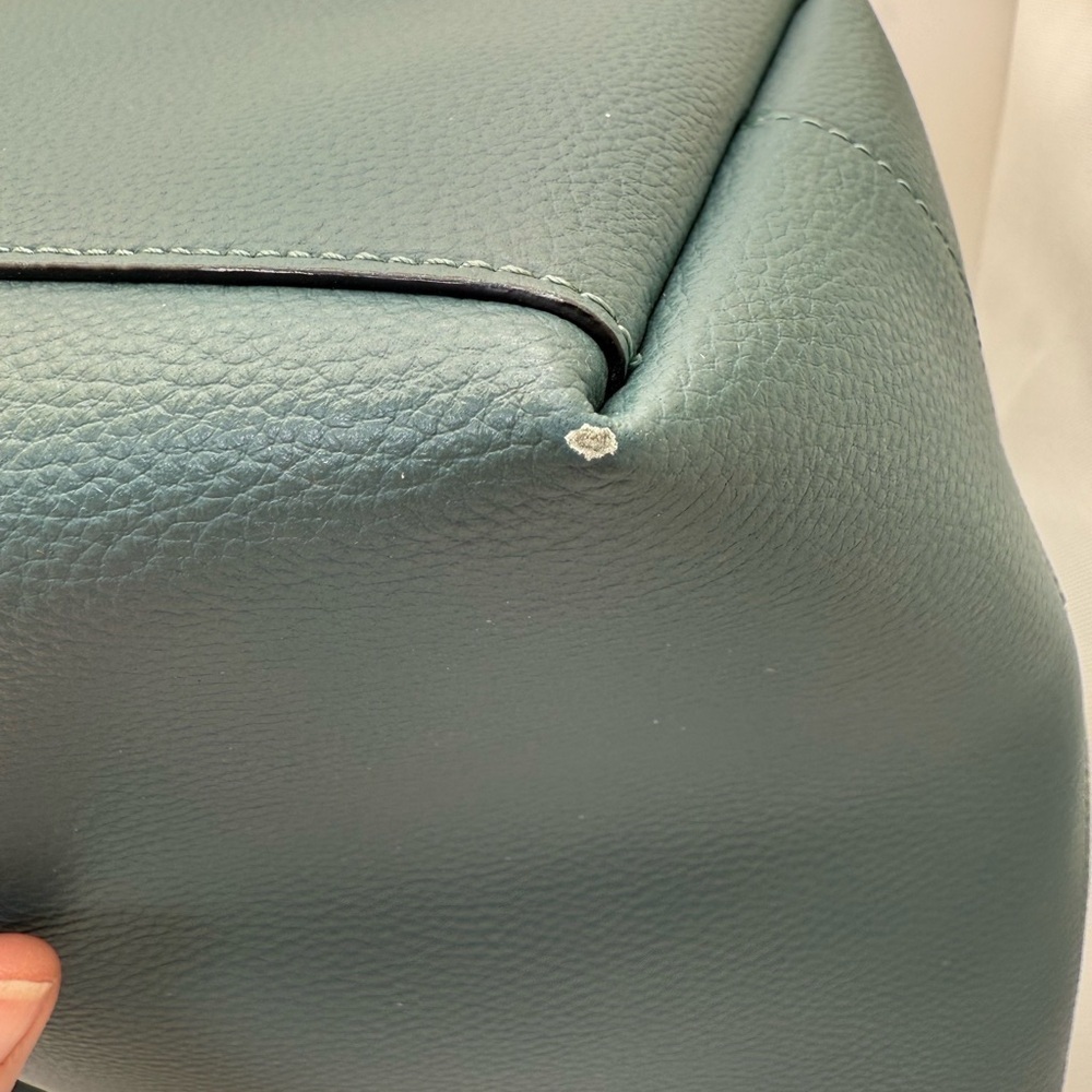 Coach City Zip Tote Handbag Dark Turquoise Leather Women's Bag 72673 - Picture 11 of 12